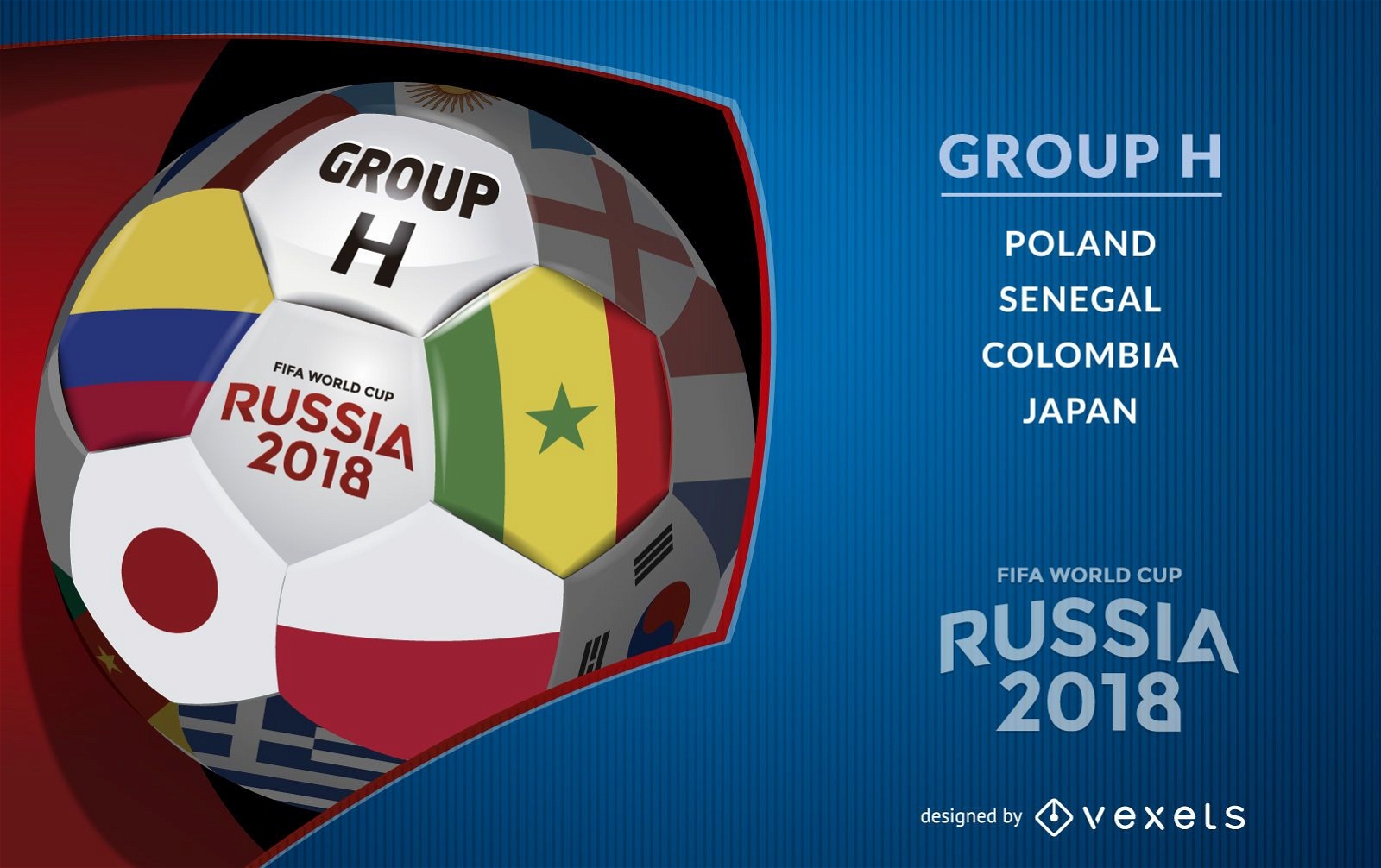 Diseño de cartel Rusia 2018 Grupo H
