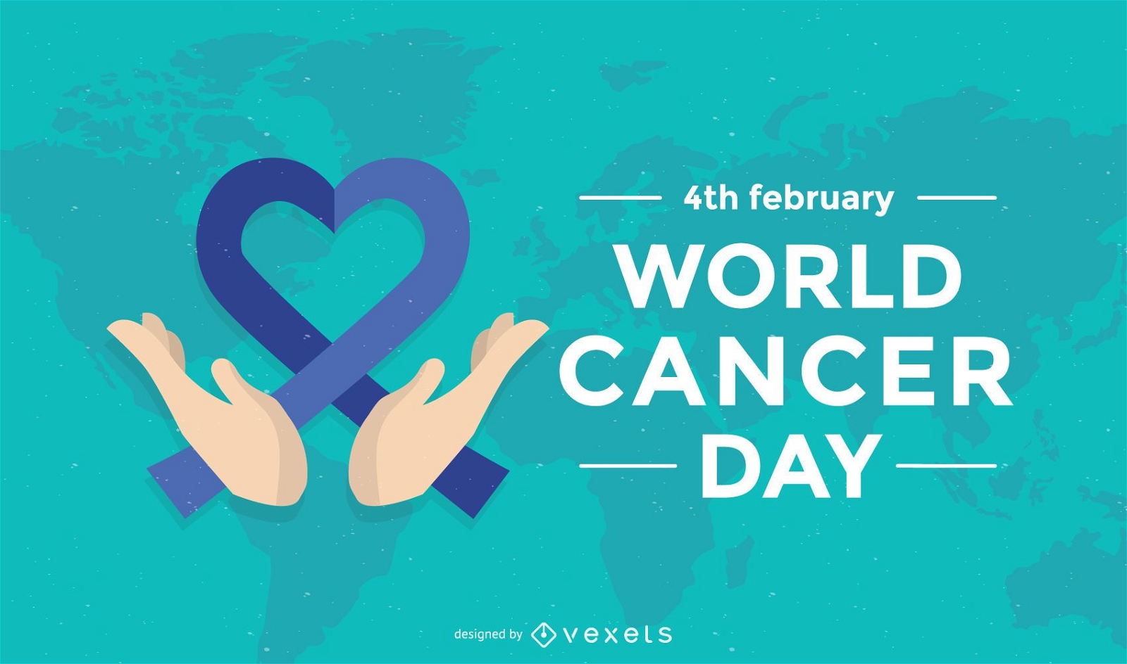Diseño de ilustración de corazón del día mundial contra el cáncer