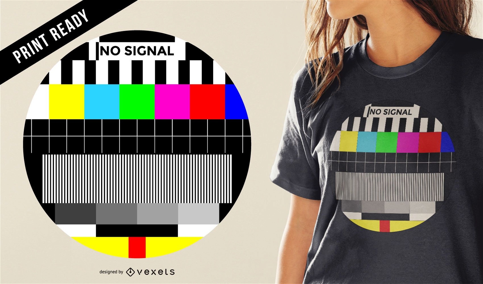 Diseño de camiseta de señal de TV.
