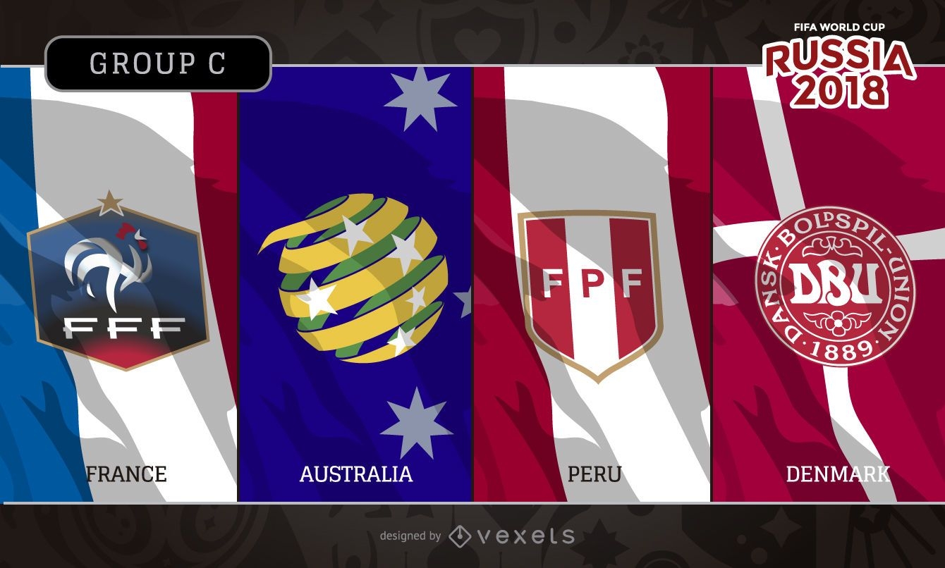 Bandeiras e logotipos do Grupo C da R?ssia 2018