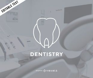 Flat dentist logo template