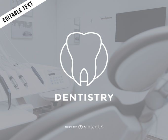 Flat dentist logo template Flat dentist logo template
