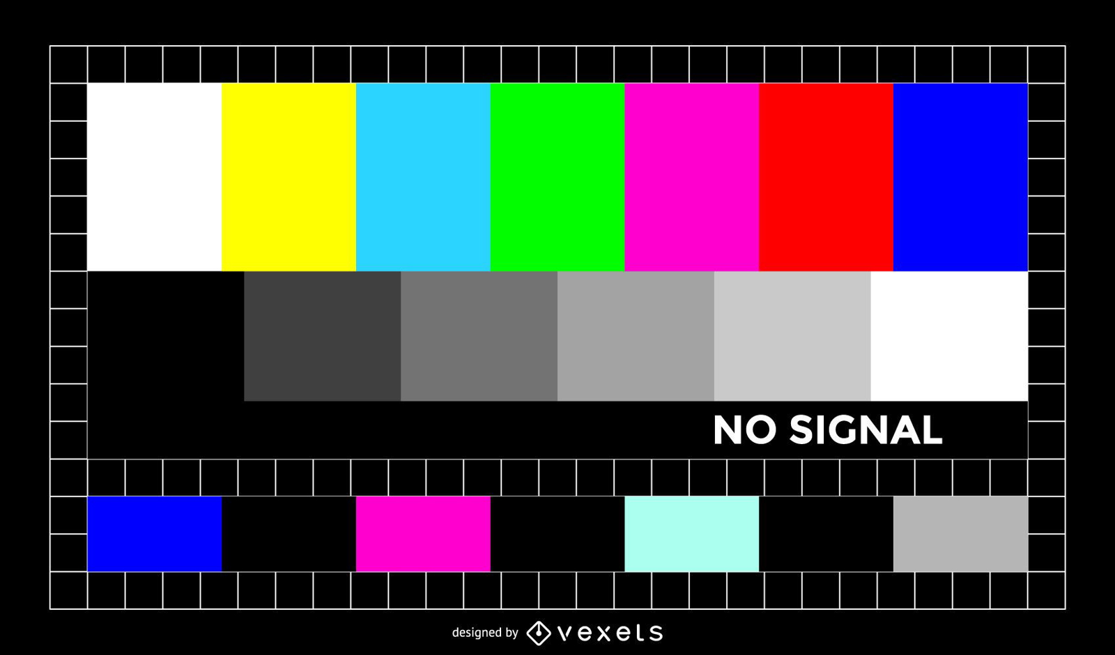 Ilustração colorida do sinal de TV