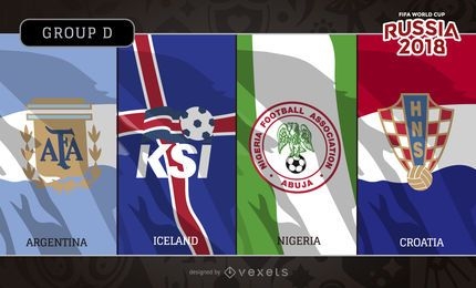 Russia 2018 Group D flags