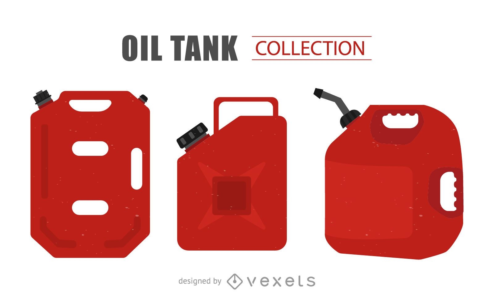 Oil tank illustration set