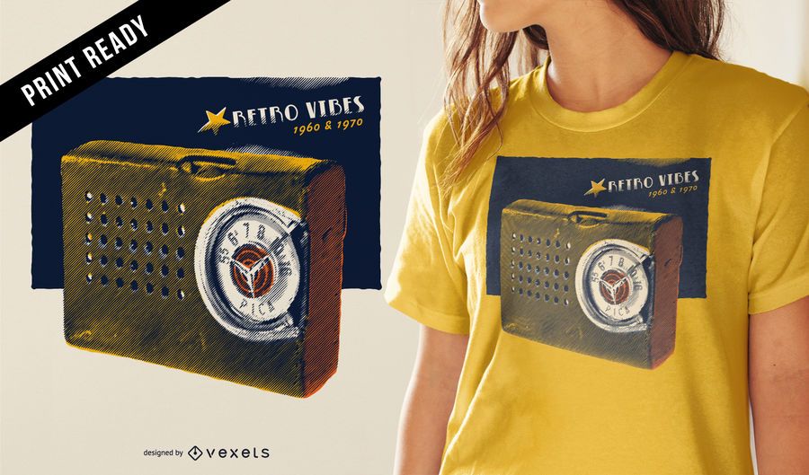 Vintage radio t-shirt design Vintage radio t-shirt design