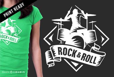 Rock & Roll badge t-shirt design Rock & Roll badge t-shirt design