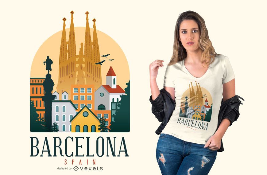 Barcelona Spain t-shirt design Barcelona Spain t-shirt design