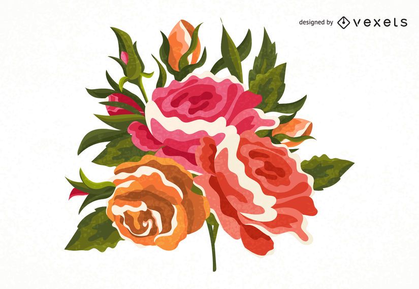 Pintado a mano rosa ilustración Pintado a mano rosa ilustración