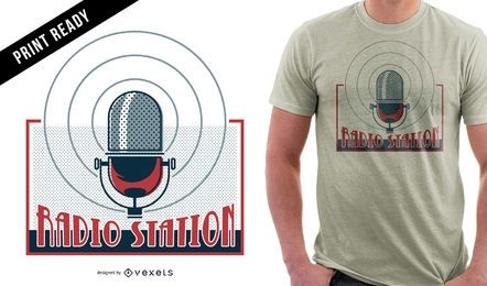 Design de camisetas da estação de rádio