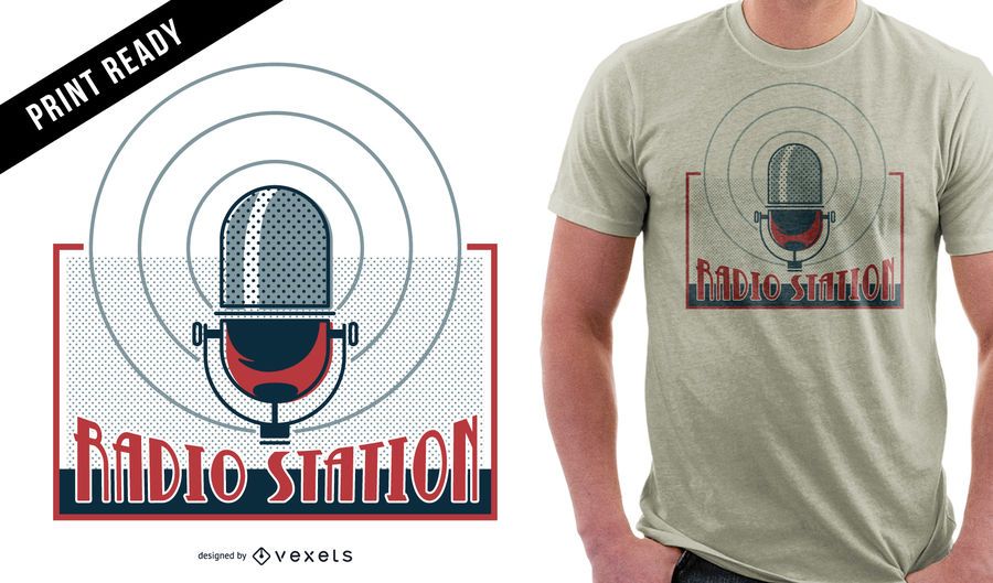 Radio Station Tshirt Design Vector Download