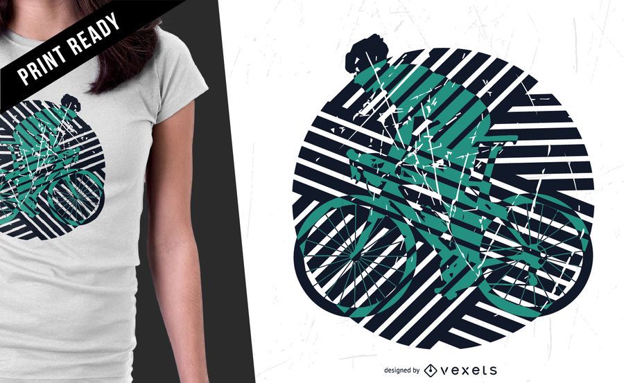 Bicycle illustration t-shirt design Bicycle illustration t-shirt design