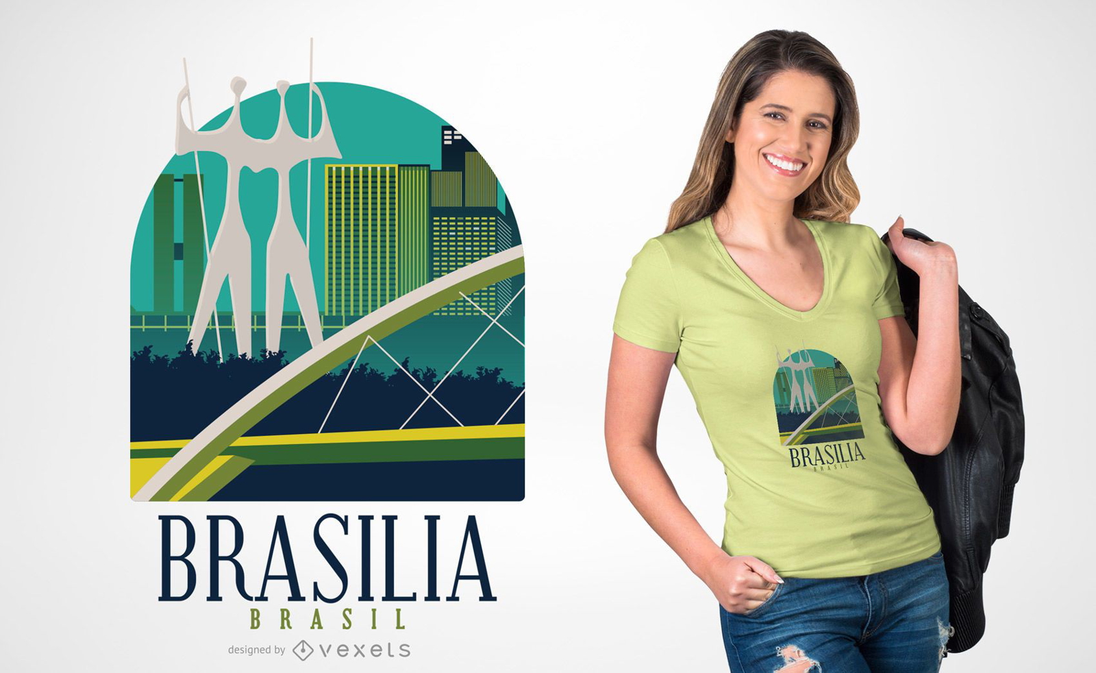 Design de camiseta Flat Brasília
