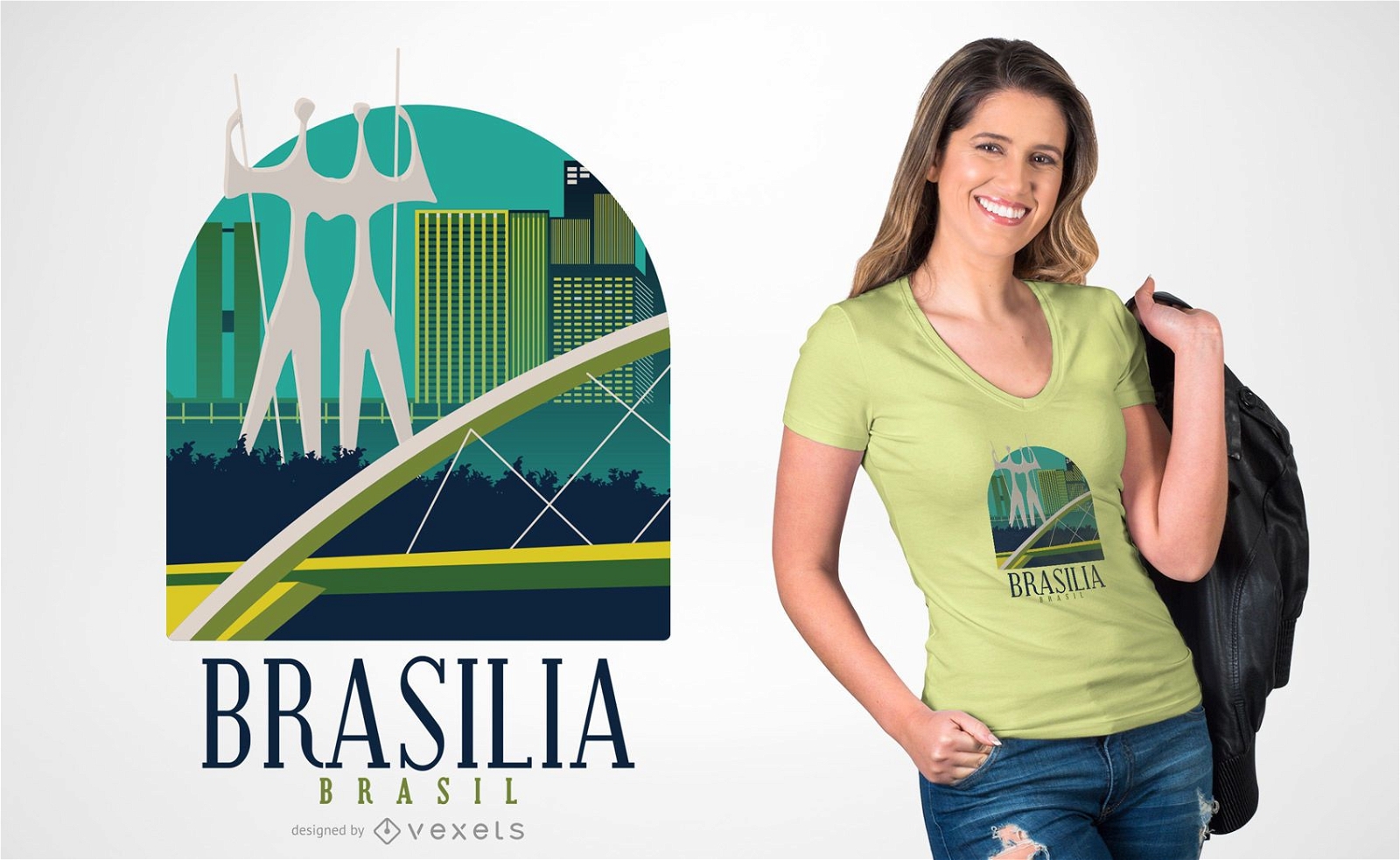 Flat Brasilia t-shirt design