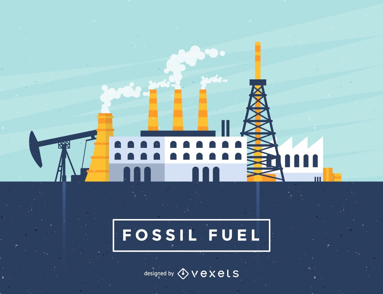 Ilustração da indústria de combustíveis fósseis
