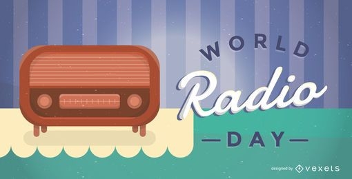 Ilustração do pôster do Dia Mundial do Rádio