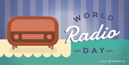 Ilustración del cartel del Día Mundial de la Radio