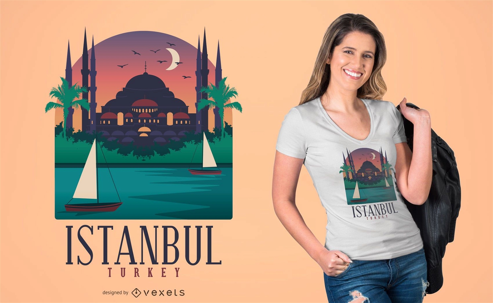 Istanbul Stadt T-Shirt Design