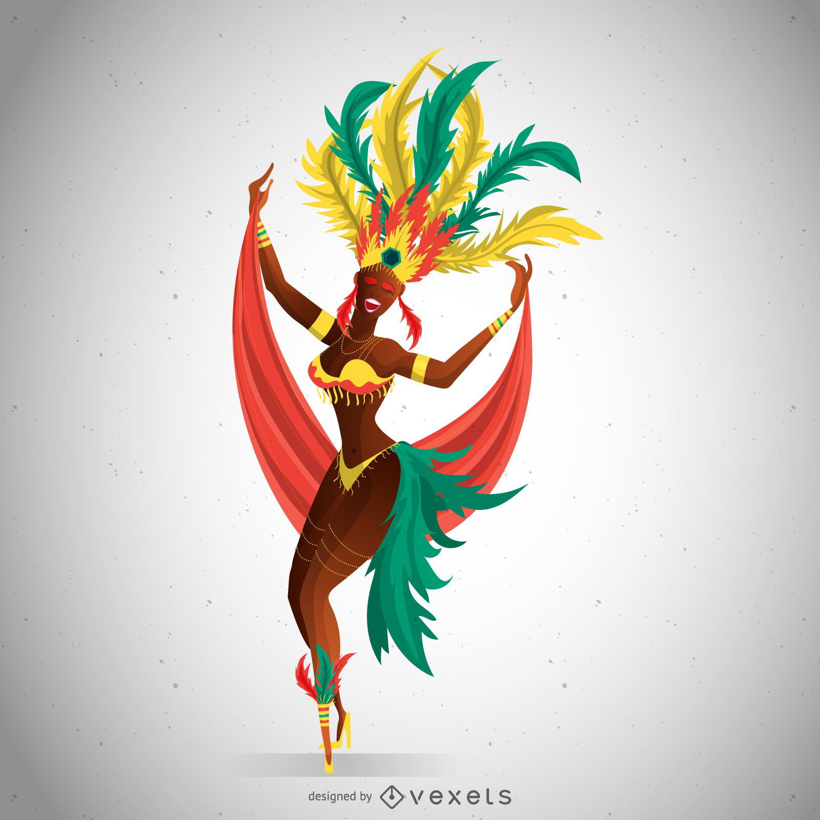 Bailarina de carnaval con traje colorido