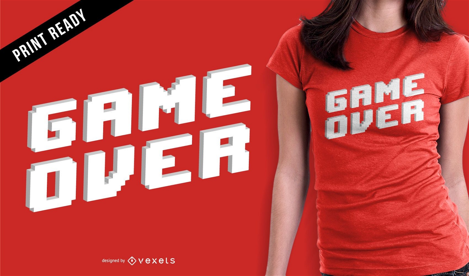 Diseño de camiseta Game Over