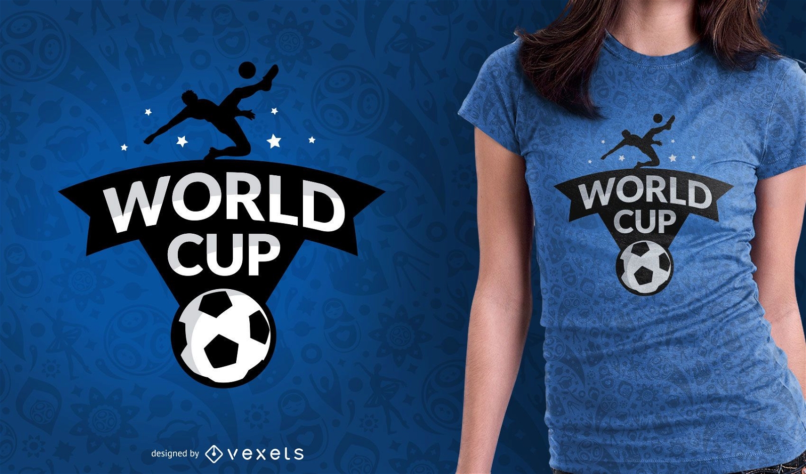 T-Shirt-Design mit Fu?ball-Cup-Emblem