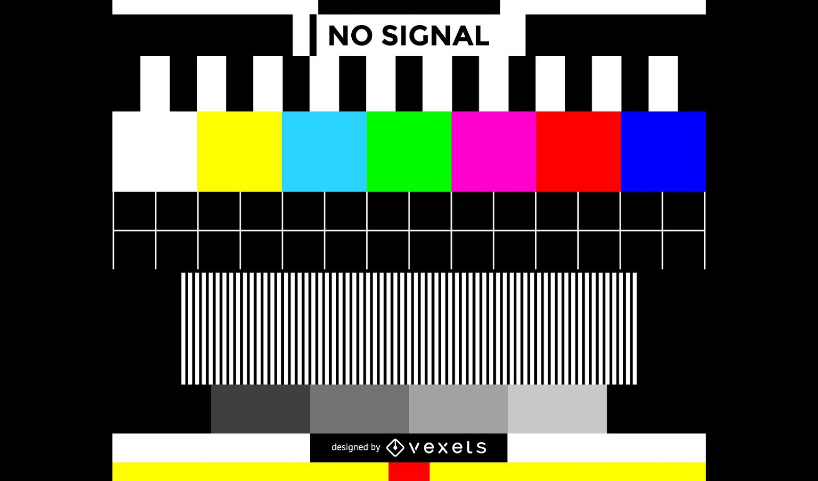 Bunte TV-Illustration ohne Signal