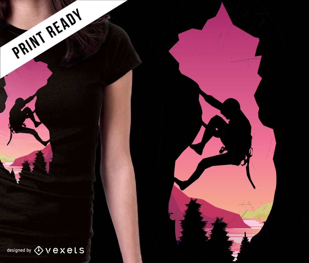 Mountain climbing t-shirt design