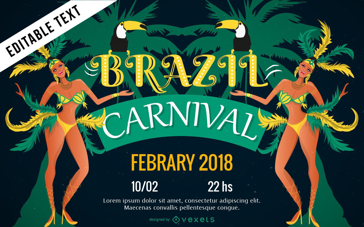 Brasilianisches Karnevals-Flyer-Design