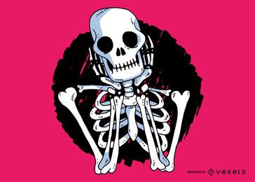 Waiting skeleton illustration Waiting skeleton illustration
