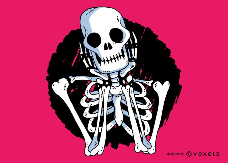Waiting skeleton illustration Waiting skeleton illustration