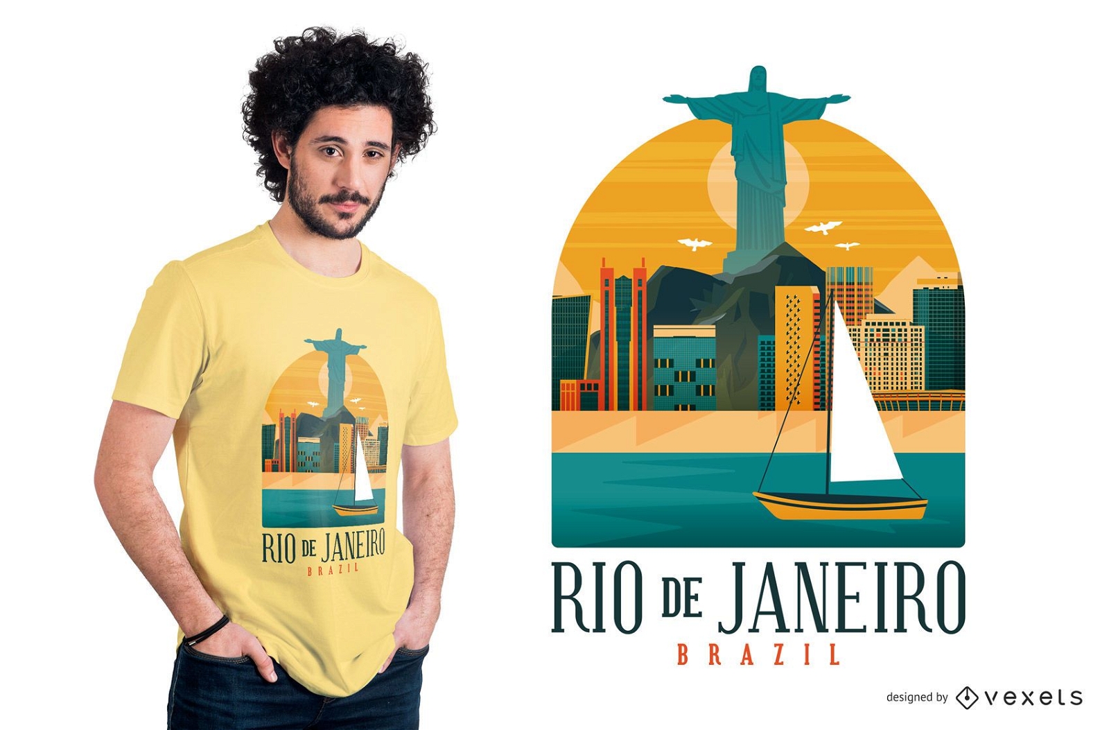 Design de camisetas do Rio de Janeiro