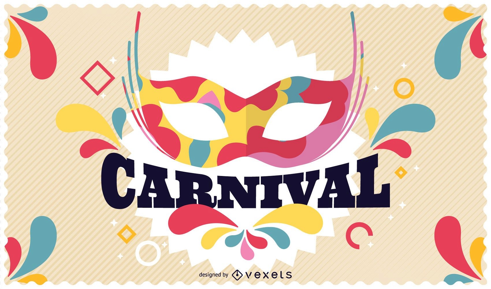 Cartaz colorido da festa de carnaval