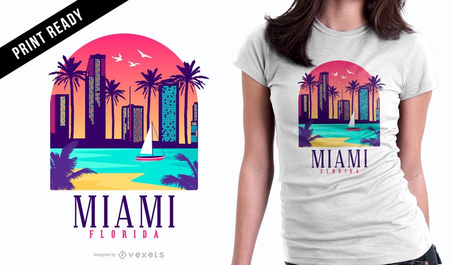 Design de t-shirt Miami Florida Design de t-shirt Miami Florida