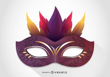 Máscara ilustrada de carnaval de Veneza