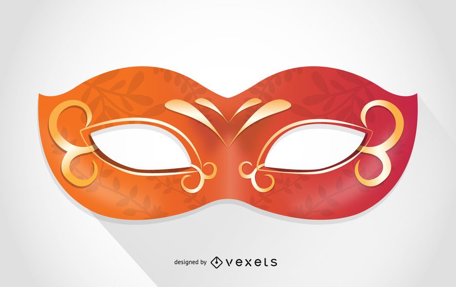 Máscara de Carnaval de Veneza laranja Máscara de Carnaval de Veneza laranja
