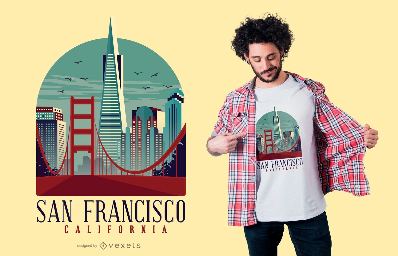 Design de camisetas de São Francisco na Califórnia