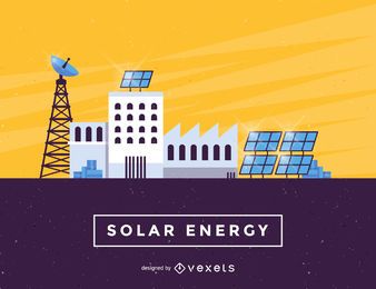 Solar Energy panels industry illustration Solar Energy panels industry illustration