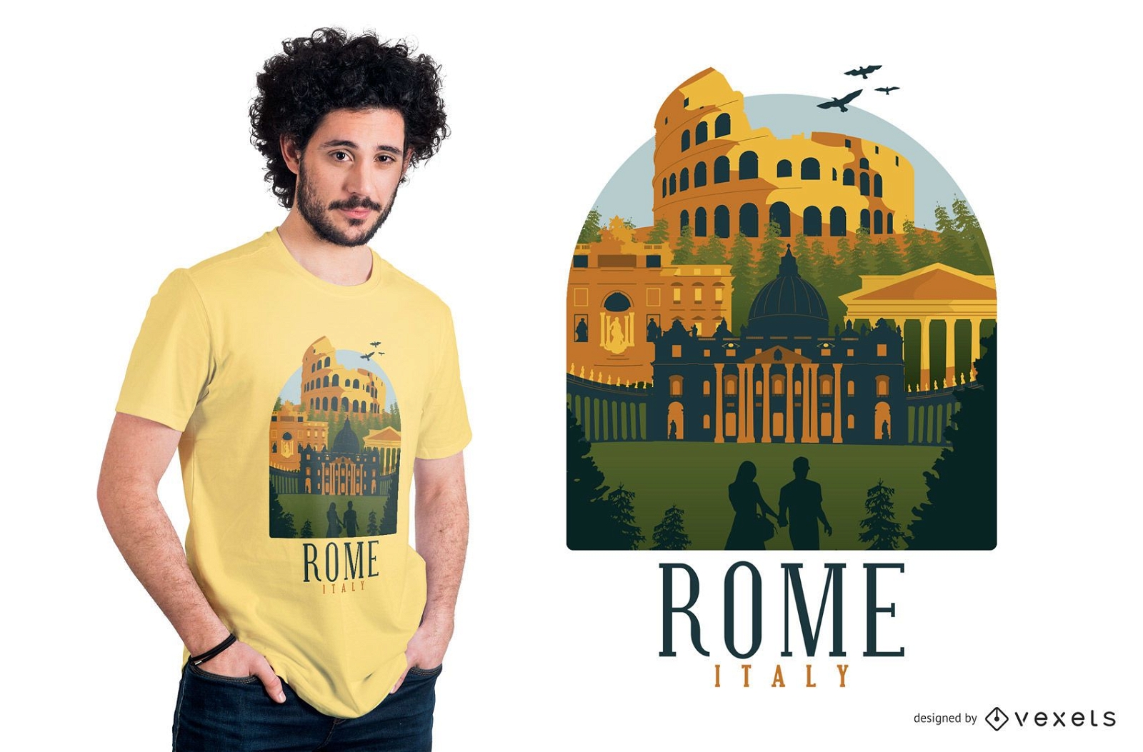 Flat Rome t-shirt design