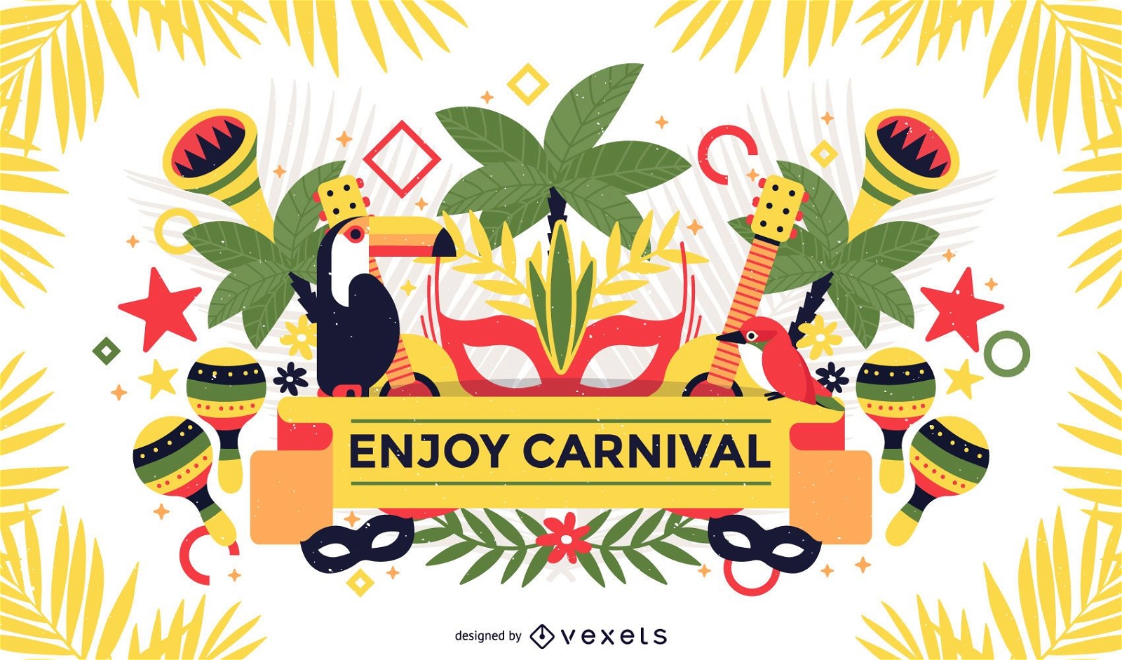Cartaz de carnaval tropical do Brasil