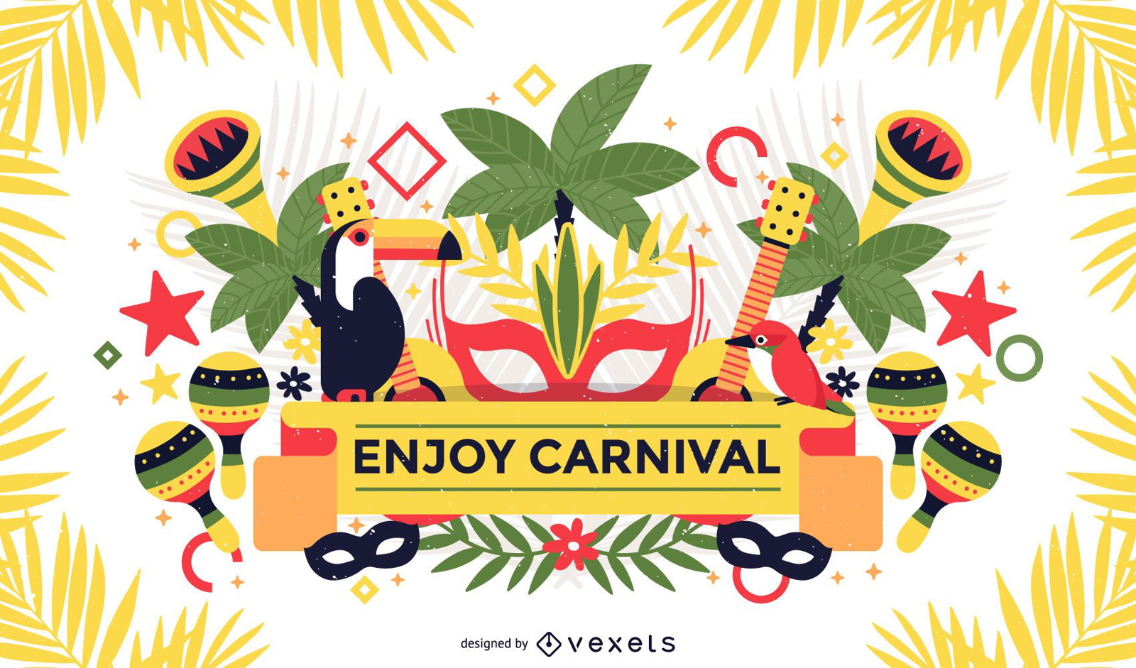 Tropical Brazil carnival poster