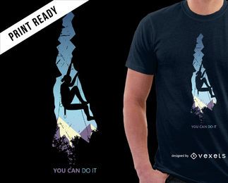 Diseño de camiseta de escalada de montañas.