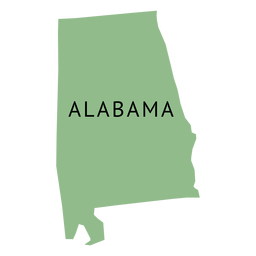 Mapa plano do estado do Alabama Desenho PNG Transparent PNG