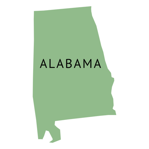 Mapa plano do estado do Alabama Desenho PNG