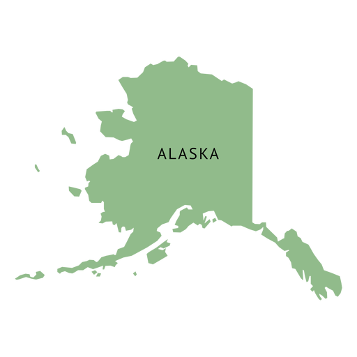 Mapa plano do estado do Alasca Desenho PNG