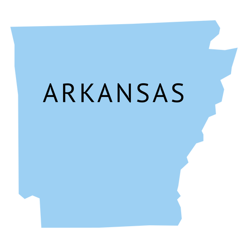 Mapa plano do estado de Arkansas Desenho PNG