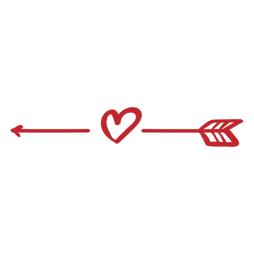 Arrow and heart sticker PNG Design