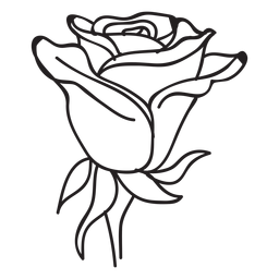 Icono de trazo de cabeza de rosa floreciente Diseño PNG