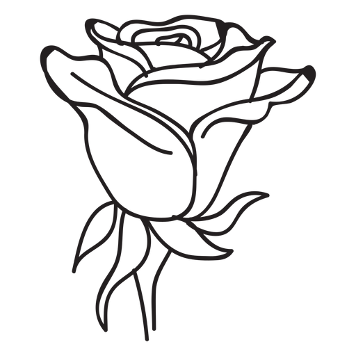 Blühende Rose Kopf Strich Symbol PNG-Design