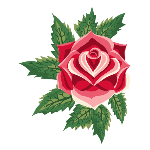 Icono de rosa floreciente Diseño PNG