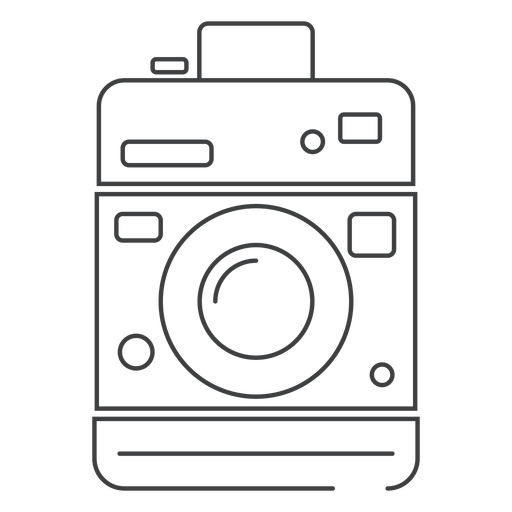 Icono de trazo de cámara de caja Diseño PNG